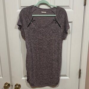 Women’s Heathered Purple Short Sleeve Tunic Top